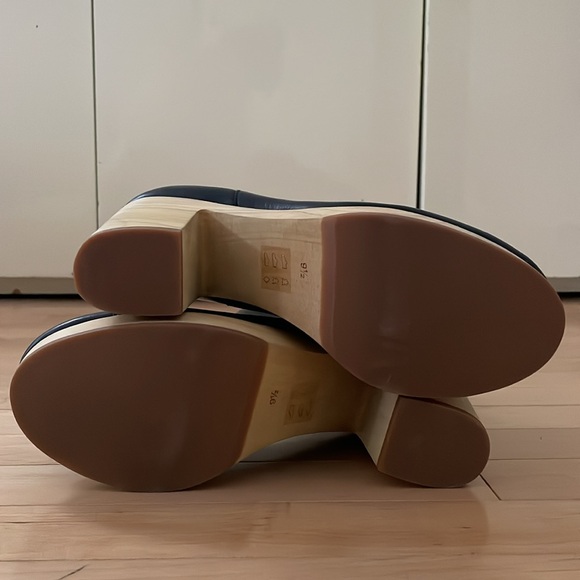 NWOT Madewell Marco Black Leather Chelsea Wood Platform Clogs Ankle Boots - Picture 6 of 9